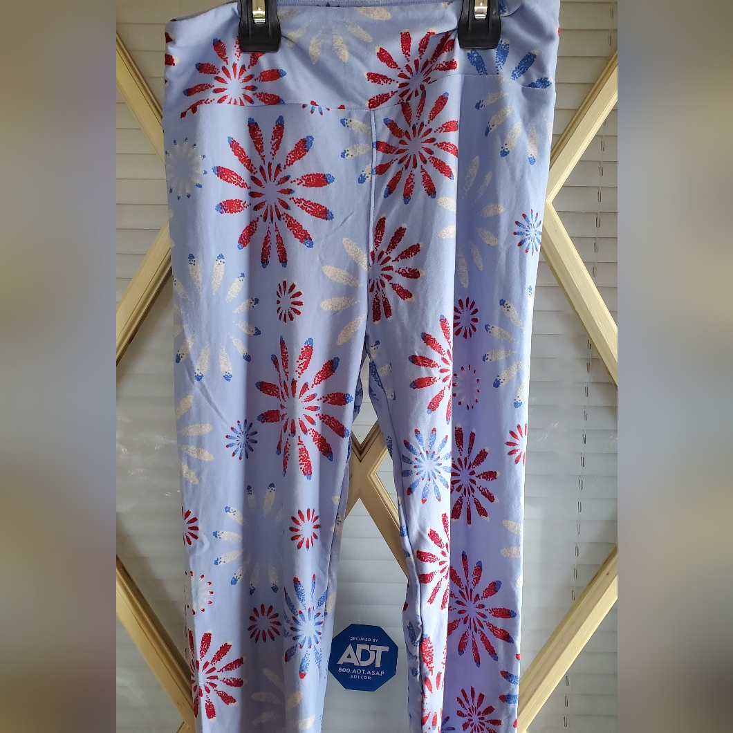 Lularoe Leggings Red And Blue Starburst, July 4th